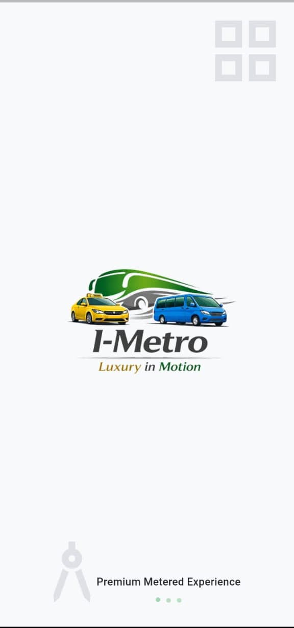 I-Metro taxi application launch screen.